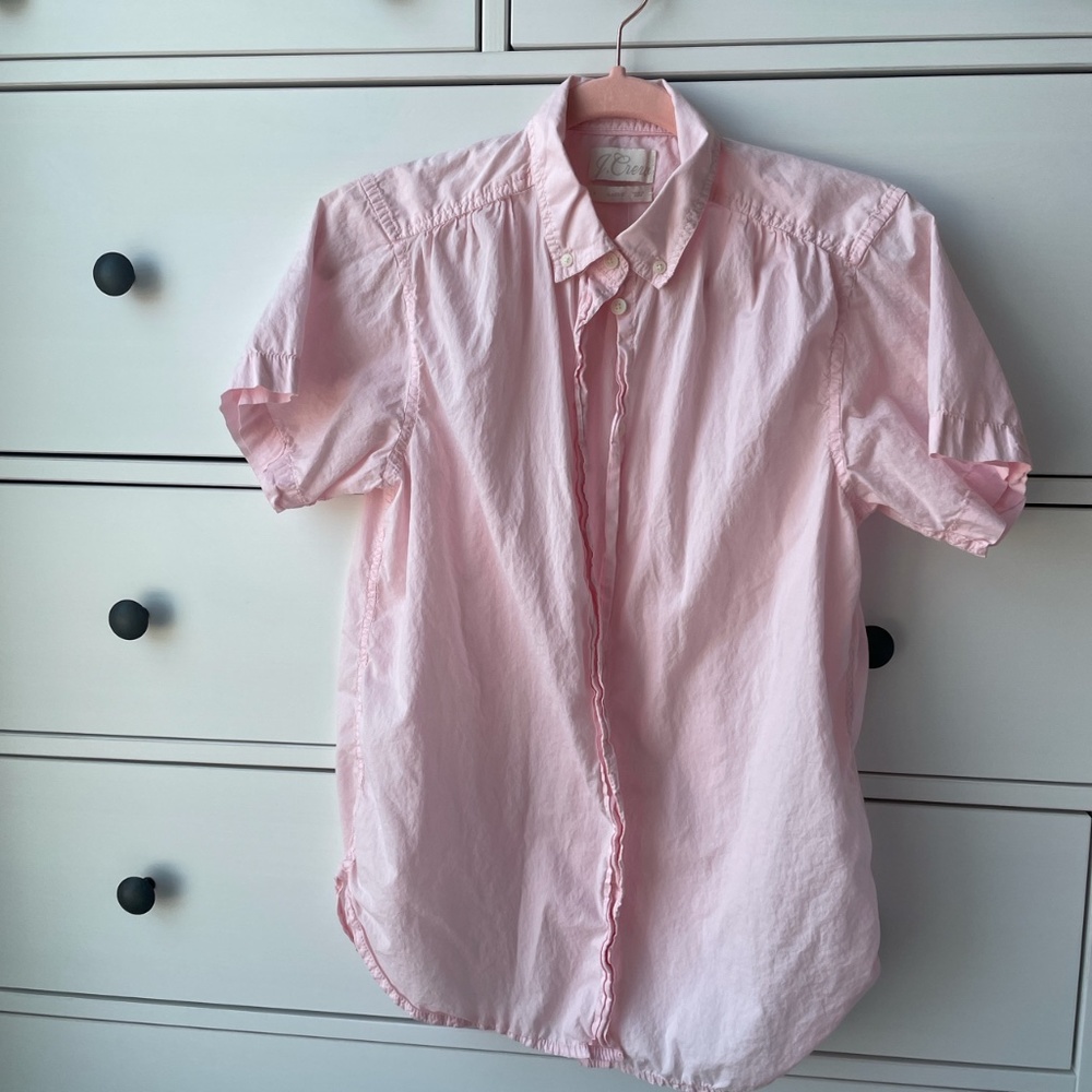 Women's Pink Short Sleeve J. Crew Blouse